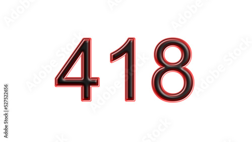 Free Download red 418 number 3d effect white background - GFXLoad