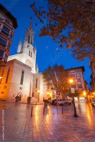 iglesia gotica de Santa Eulàlia, siglos XIV-XIX, plaza de Santa Eulària, Mallorca, Islas Baleares, España