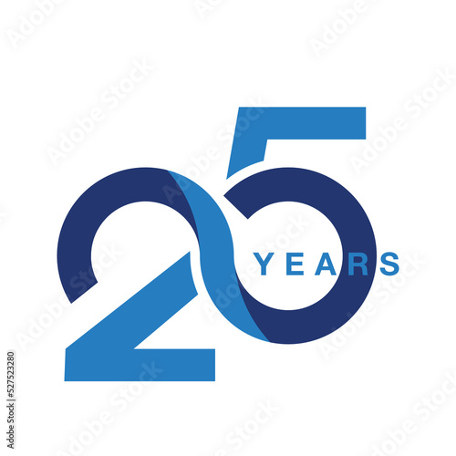 25 years anniversary silver jubilee seamless infinity logo icon unit blue Fototapet