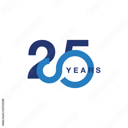 25 years anniversary silver jubilee seamless infinity logo icon unit blue