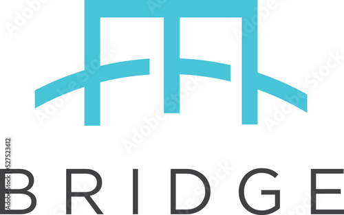 Minimalist simplistic bridge logo with letter E