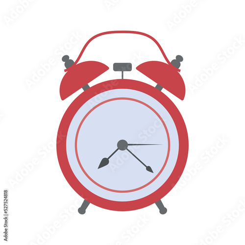 Alarm clock illustration. School supply flat design. Office element - stationery and school supply. Back to school. Alarm clock for morning awakening icon.