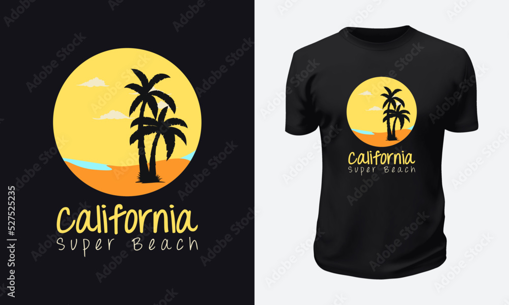Summer & Beach T shirt Design Vector Graphic Illustration for Print on Demand Site and Tees Business