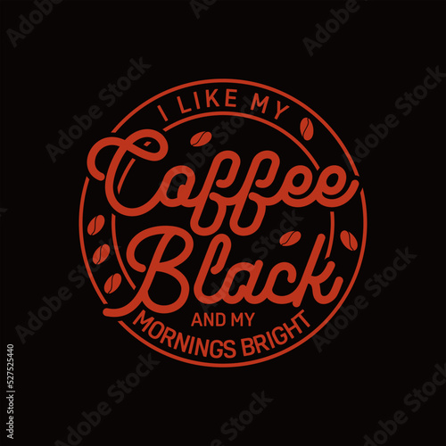 Coffee Black Script Text art Badge for Print or sticker idea