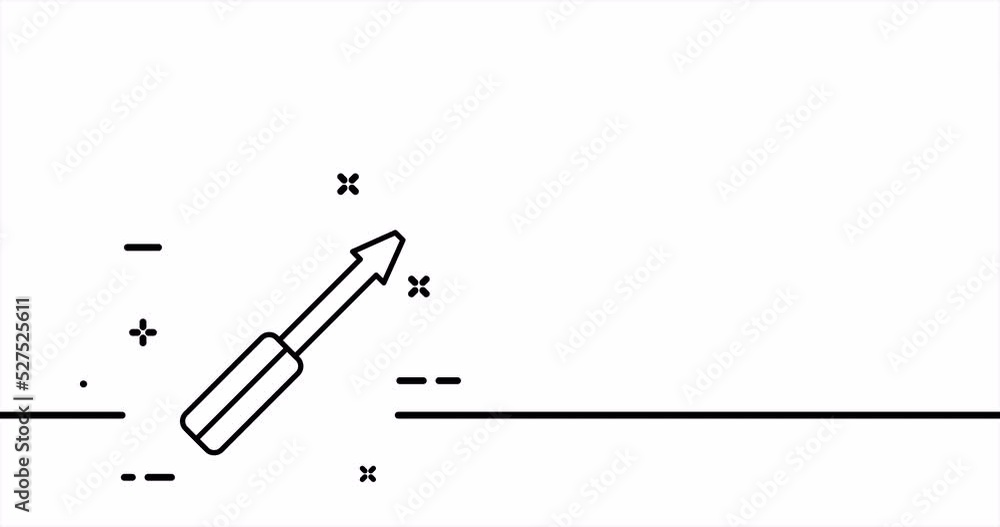 Setting. Setup, configuration, development, gear, tool, screwdriver, pencil, website. Installation concept. One line drawing animation. Motion design. Animated technology logo. Video 4K Setting. Setup, configuration, development, gear, tool, screwdriver, pencil, website. Installation concept. One line drawing animation. Motion design. Animated technology logo. Video 4K