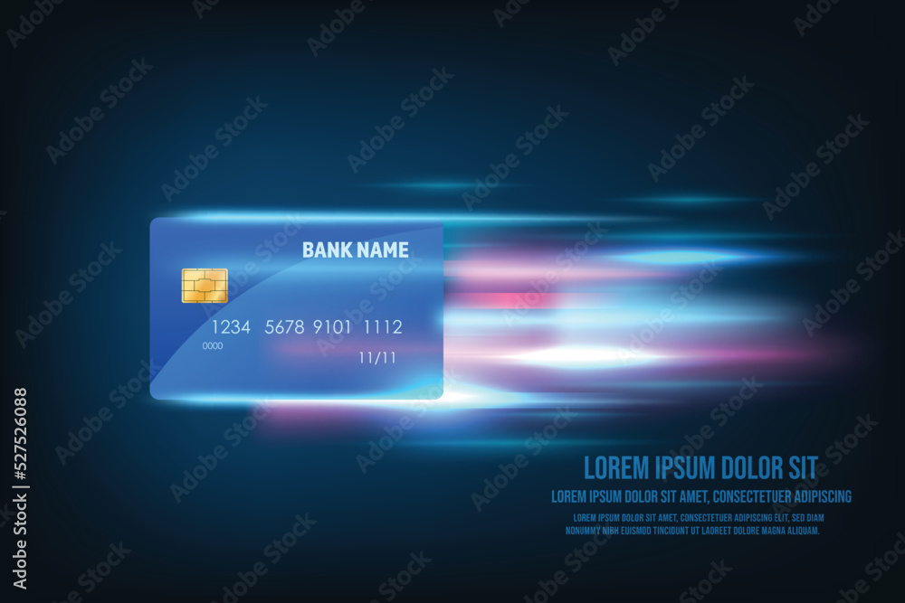 Vector quick payment, fast payment concept. Technology abstract banner background.