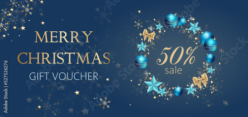 Gift voucher to merry christmas