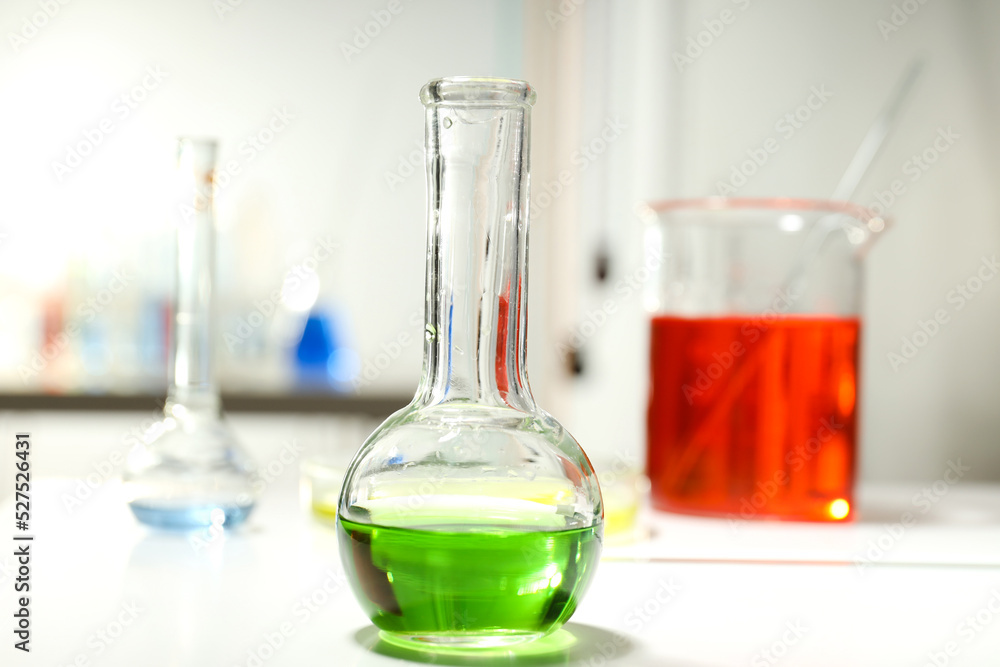 Concept of science and research with laboratory accessories Concept of science and research with laboratory accessories