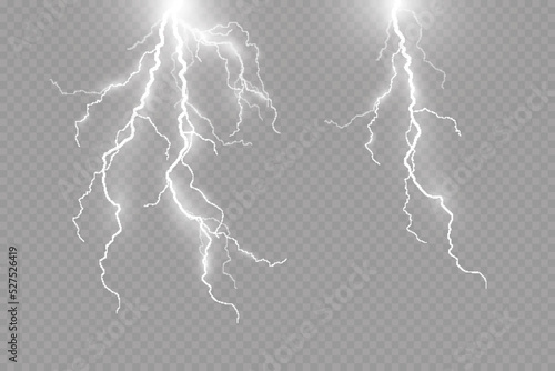 Lightning effect, thunderstorm, light effect. Electricity.