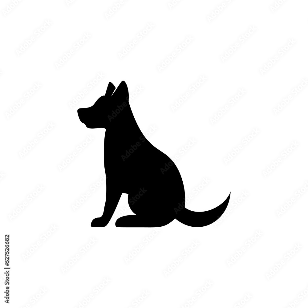 Dog sitting icon sign for mobile concept and web design