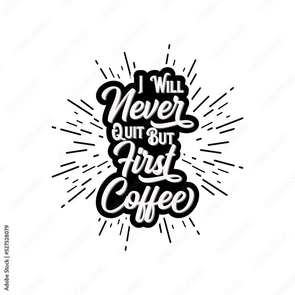 Obraz premium Fun Rustic Retro Typography Art Coffee Theme