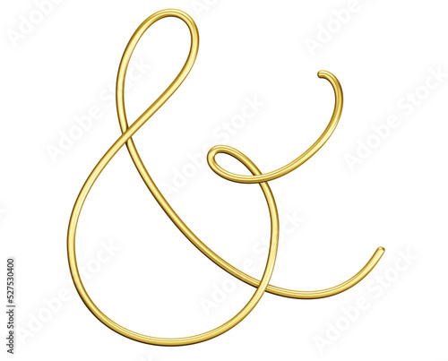 Elegant Golden Ampersand Sign