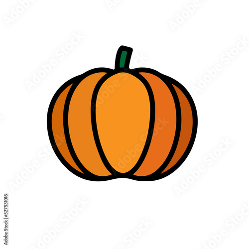 Vector flat icon of pumpkin vegetable. halloween traditional logo template.