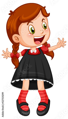 Little cute girl in black dress