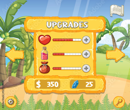 A game background template with elements