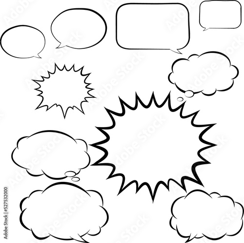 set of comic speech bubbles
