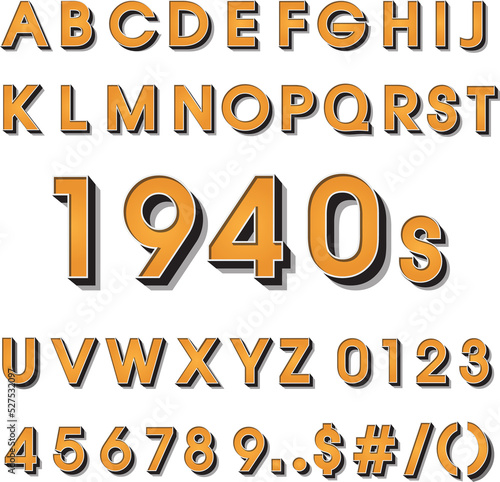 set of retro metal alphabet