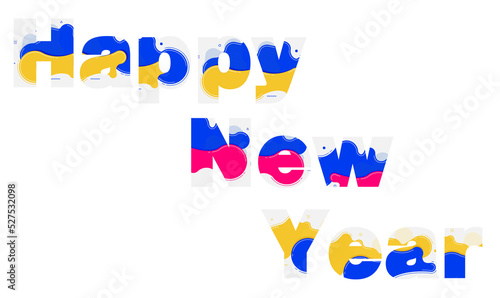 Free Download Happy new year with abstract liquid shapes design modern graphic elements, - GFXLoad