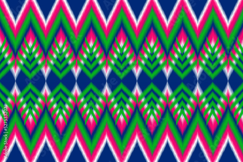 Abstract ikat dyeing colorful geometric pattern design for background or wallpaper.