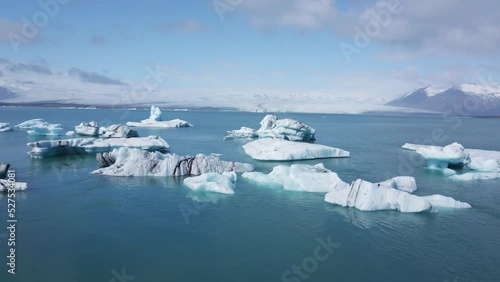 Drone view of a glacier in Iceland 4K