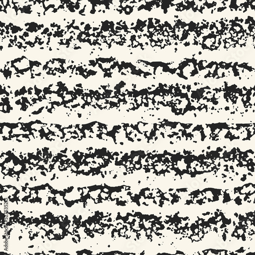 Monochrome Splattered Textured Striped Pattern