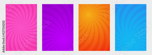 Simple abstract sun rays background. Sun Sunburst Pattern. Vector illustration pink, purple, orange, blue
