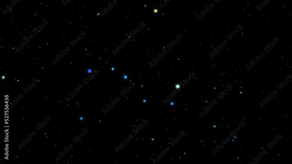 Isolated colorful twinkling stars. Animated night sky. Stars overlay. Black screen. Loop. 25 fps