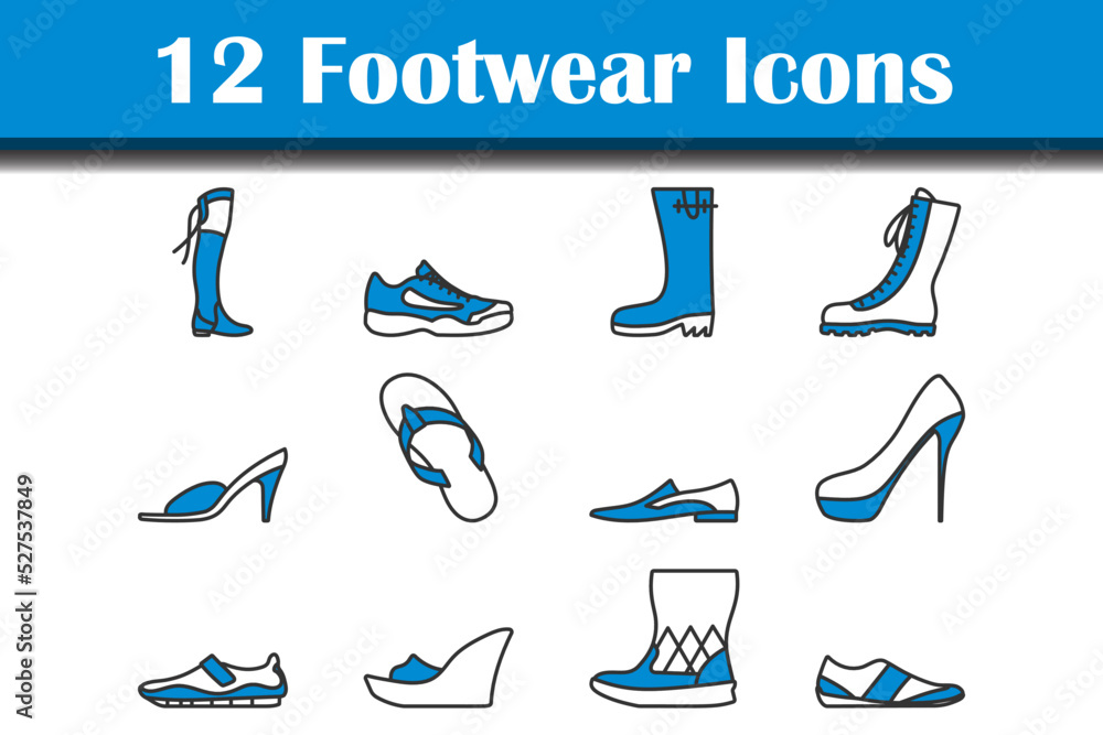 Fototapeta premium Footwear Icon Set