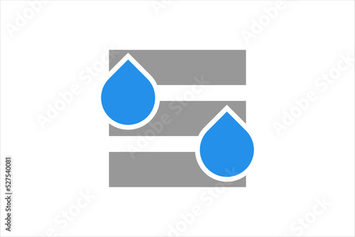Concrete slump test system logo design water waterproof layer raindrop icon
