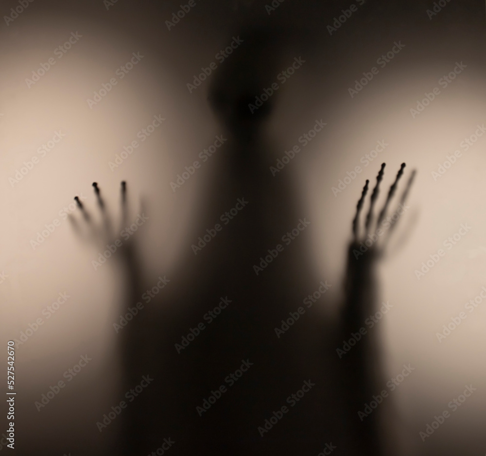 custom made wallpaper toronto digitalShadow blur of horror skeleton. Halloween background.