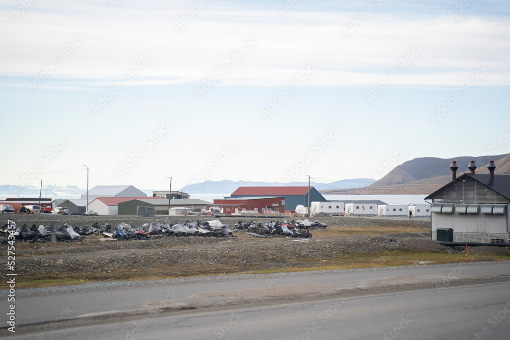 view of the city of Longyearbyen in Svalbard Islands, Norway view of the city of Longyearbyen in Svalbard Islands, Norway