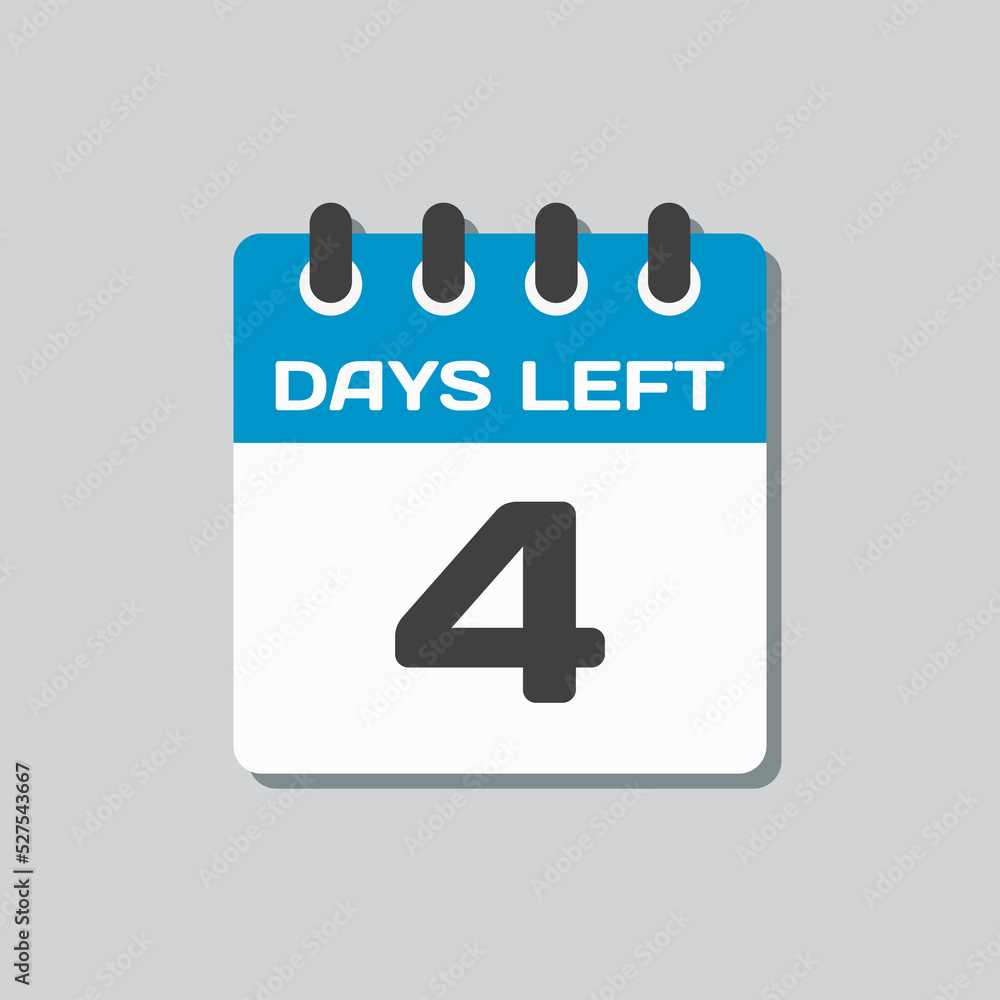 Countdown daily page calendar icon - 4 days left Countdown daily page calendar icon - 4 days left