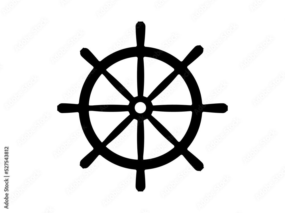 Ship steering wheel icon isolated on white background. vector illustration eps