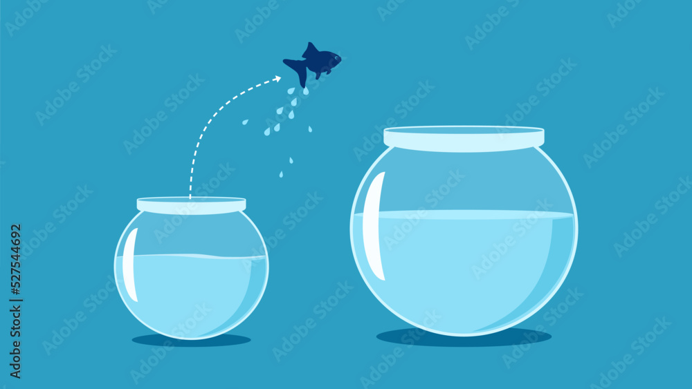 Think big and ambitious. The fish jumped from the small fish bowl