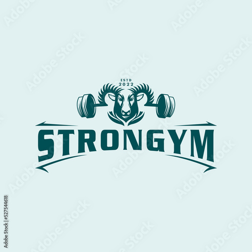 Iconic Gym logo. Fitness center logo design template.