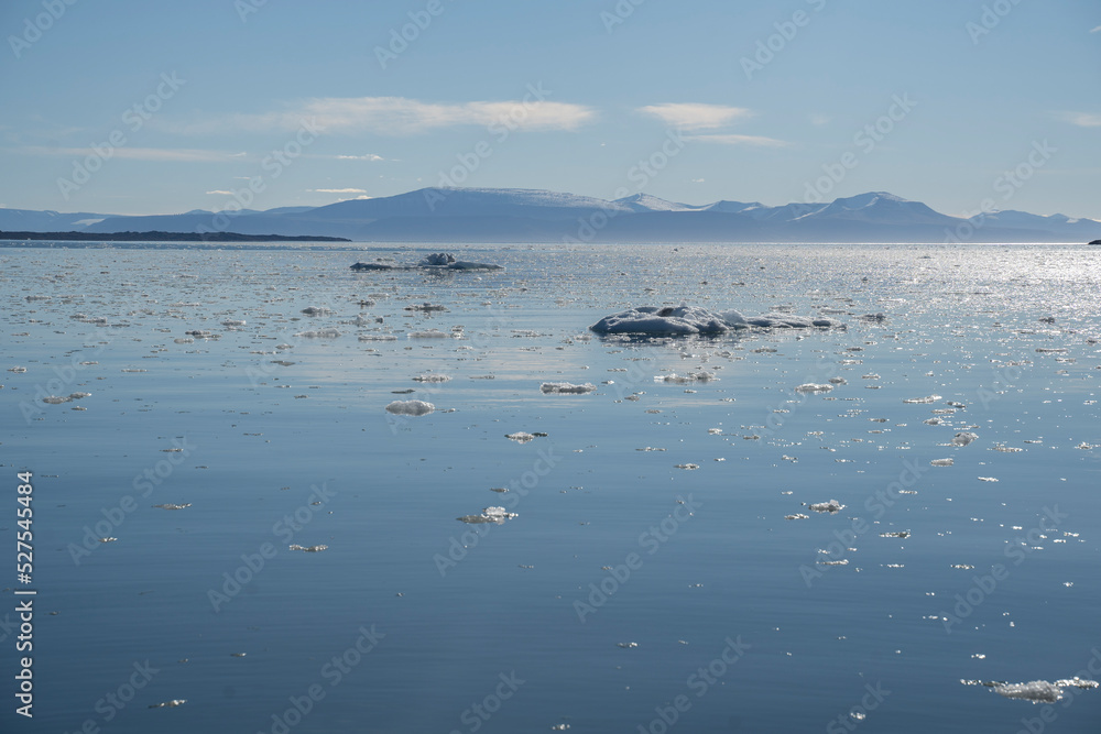 ice pieces floating in the water of the arctic ocean in Svalbard islands (Norway) ice pieces floating in the water of the arctic ocean in Svalbard islands (Norway)