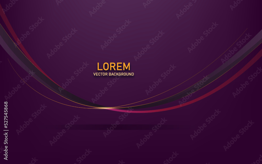 golden line and curve shape elements on purple luxury background with light effect decoration golden line and curve shape elements on purple luxury background with light effect decoration