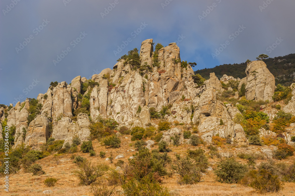 Rocky slope of the Demerdzhi mountain range