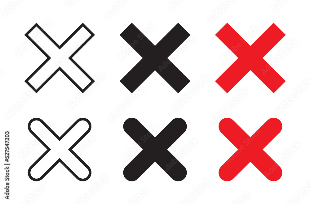 Obraz premium Letter X icon vector. Cross, wrong, error sign symbol