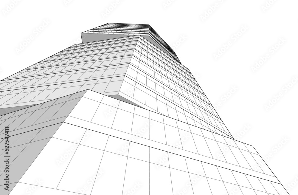 Linear architectural drawing vector illustration Linear architectural drawing vector illustration