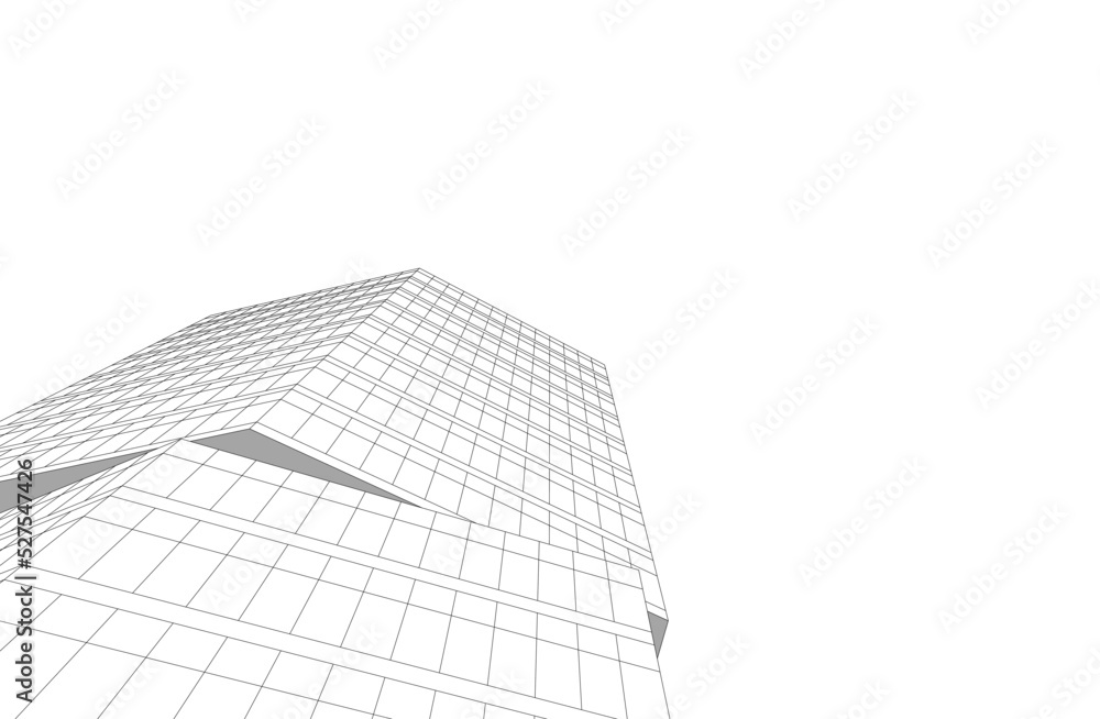 Linear architectural drawing vector illustration Linear architectural drawing vector illustration