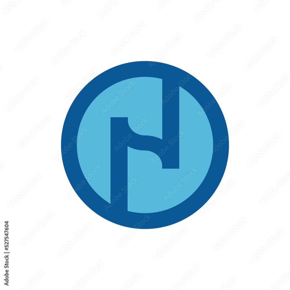 Initial letter N logo in circle style, vector illustration Initial letter N logo in circle style, vector illustration