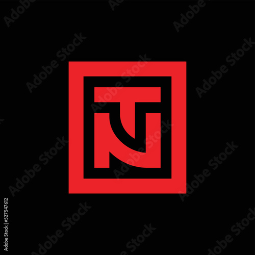 Initial letter TN or NT logo design, vector illustration isolated on black background photo