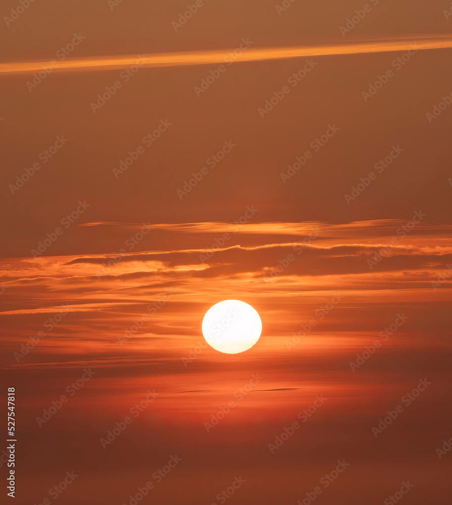 Sunset view over the Welsh coast in Great Britain