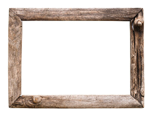 old wood picture frame isolate for design