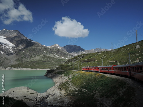 World heritage express train Bernina Express in Switzerland