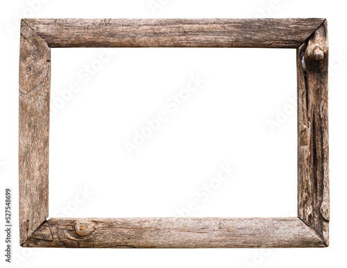 old wood picture frame isolate for design