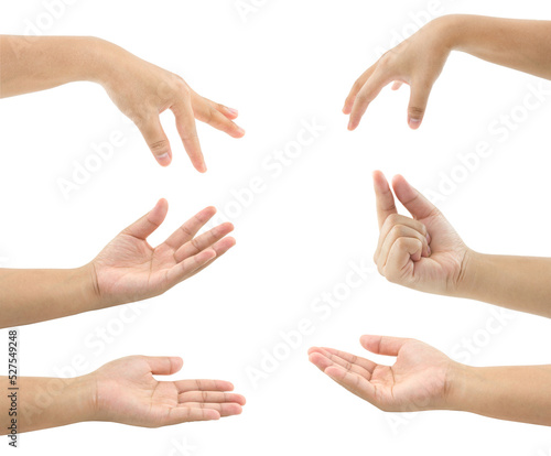 Set of woman hand isolated