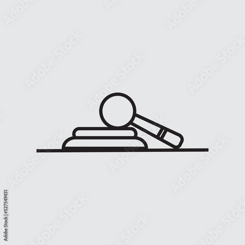 hammer for trial judge, vector logo icon