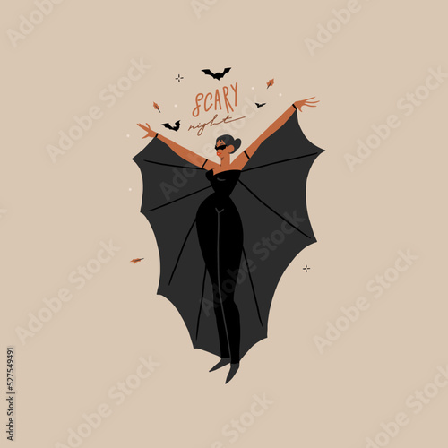 Hand drawn abstract vector graphic clipart illustrations,Halloween holiday costume party adult people characters collection set.Creepy Halloween design poster concept.Happy Halloween contemporary art.